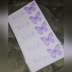 60 ct purple Butterfly Thank You Stickers